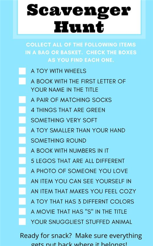 Indoor Scavenger Hunt 